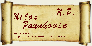 Miloš Paunković vizit kartica